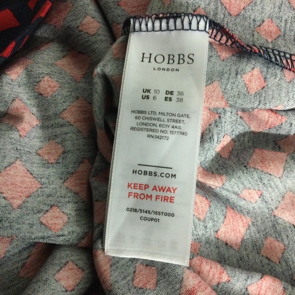 Hobbs Deliah Geo Print Wrap Dress Size 6 Women Long Sleeve Viscose Blend - Picture 9 of 15